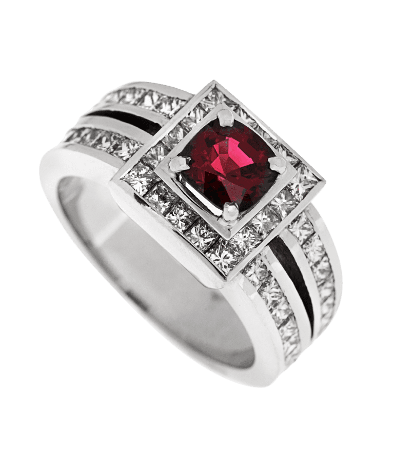 Claw Set Red Spinel Ring Filigree Jewellery Christchurch