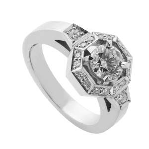 Hexagonal Halo Ring