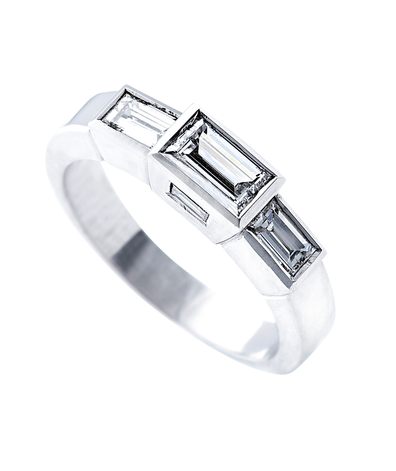 Buy Cluster Baguette Moissanite Ring Horizontal Baguette Diamond Ring 2.00  CTW Long Baguette and Round Moissanite Unique Engagement Ring for Her  Online in India… | Engagement ring for her, Unique engagement rings,
