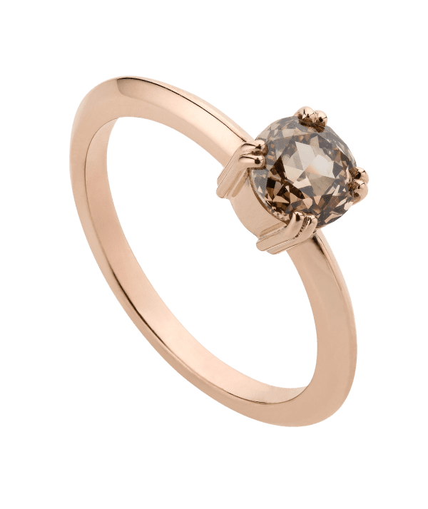 Rose Cut Champagne Diamond Ring