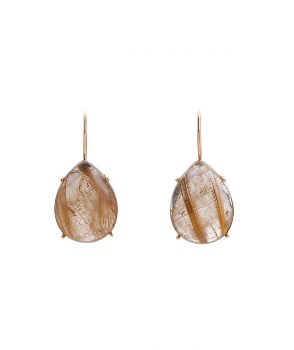 Pear Shaped Hook Drop Earrings - Quartz