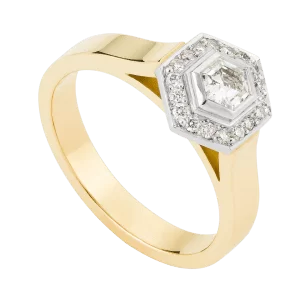 hexagonal diamond ring