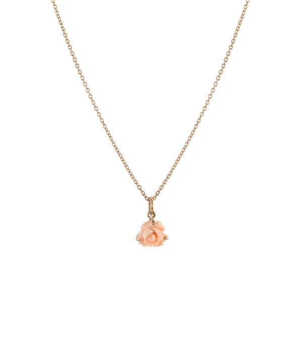 Coral Rose Bud Necklace