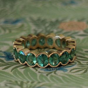 Lavinia - 18ct YG Emerald Oval Eternity Ring