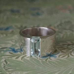 Nadia - STG, 1.69ct Aquamarine 11mm Wide Band