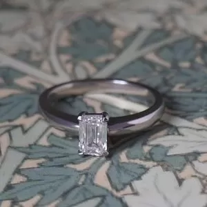 Azalea - PLT .69ct F VS Emerald Cut LAB Diamond Solitaire Ring Size L 1/2