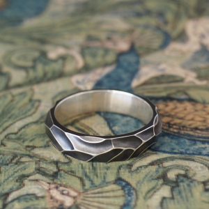 Mustang - STG 5.5mm Textured Band with Oxidized Finish Size U 1/2