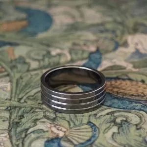 Infantry - Tantalum 8x1.8mm Band Flat with 3 Fine Grooves Size X 1/2