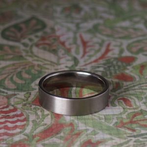Fighter - Zirconium 8x1.1mm Band with Parallel Grain Finish Size V
