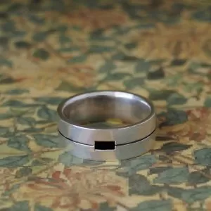Nieuport - STG Black Spinel with Groove Mens Band Size Z