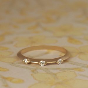 Stiletto - 9YG .10ct TDW Bead Set Diamond Band with Knife Edge Size L 1/2