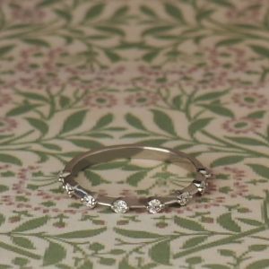 Dainty - PLT .24ct TDW Diamond Set Fine Knife Edge Band Size O