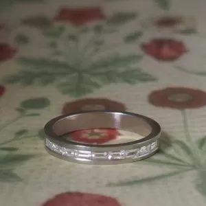 Blanche - PLT .60ct TDW F-G VS/SI Baguette Channel Set 3.6mm Wide Band Size S